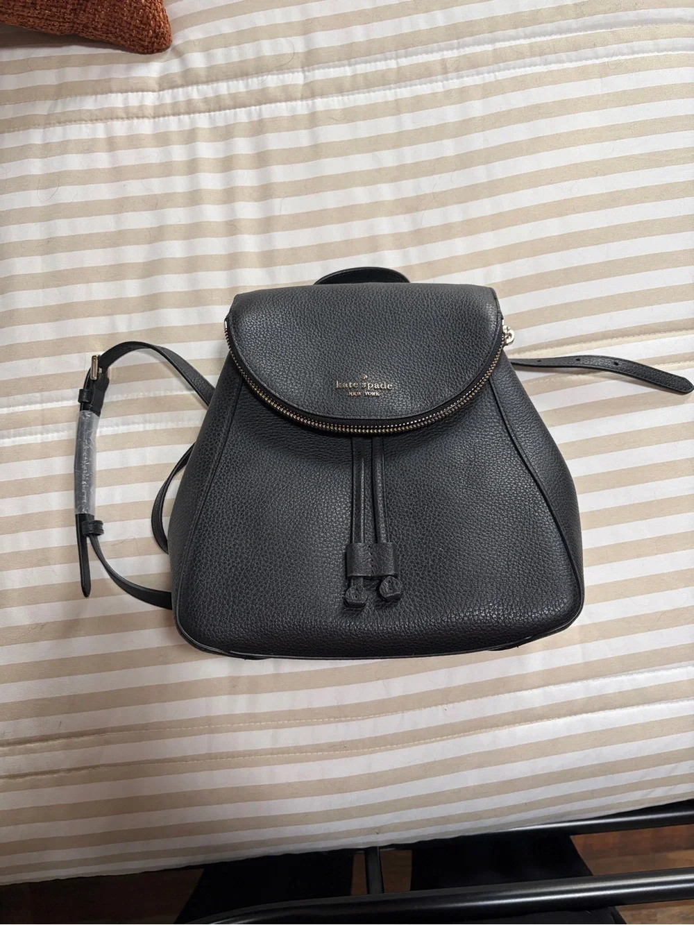 kate spade Black Pebbled Leather Mini Backpack